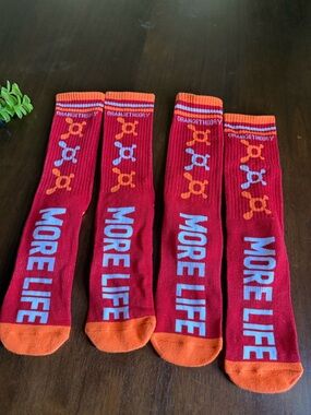 OTF Orange Theory Fitness Two Pairs Orange & Red More Life  Socks